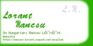 lorant mancsu business card